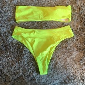 neon green swimsuit